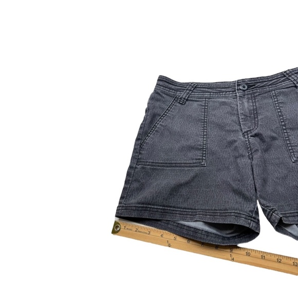 Prana Tess Organic Cotton Charcoal Gray Lace Print Shorts Size 8 - Picture 9 of 10